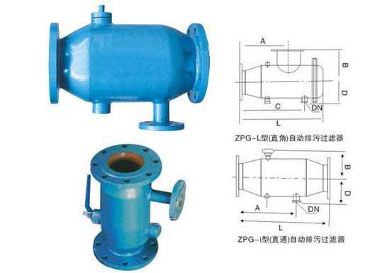 ZPG-L~I型自动反冲洗排污水过滤器结构图